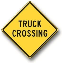 Truck crossing sign
